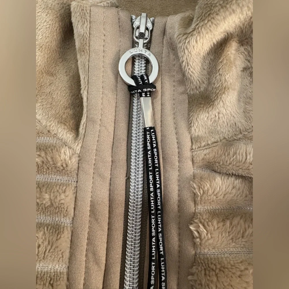 Tan Ribbed Zip-Up Jacket - Picture 6 of 7
